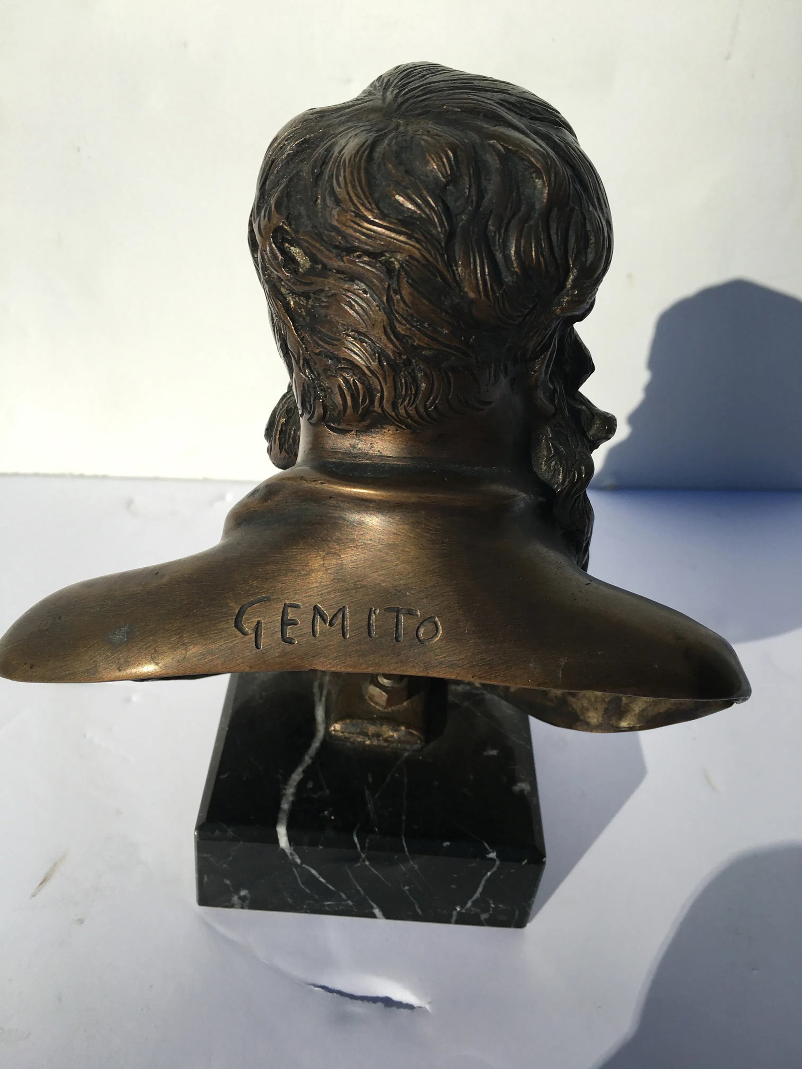 19th Century Bronze Portrait Bust of Meissonier by Vincenzo Gemito - 5