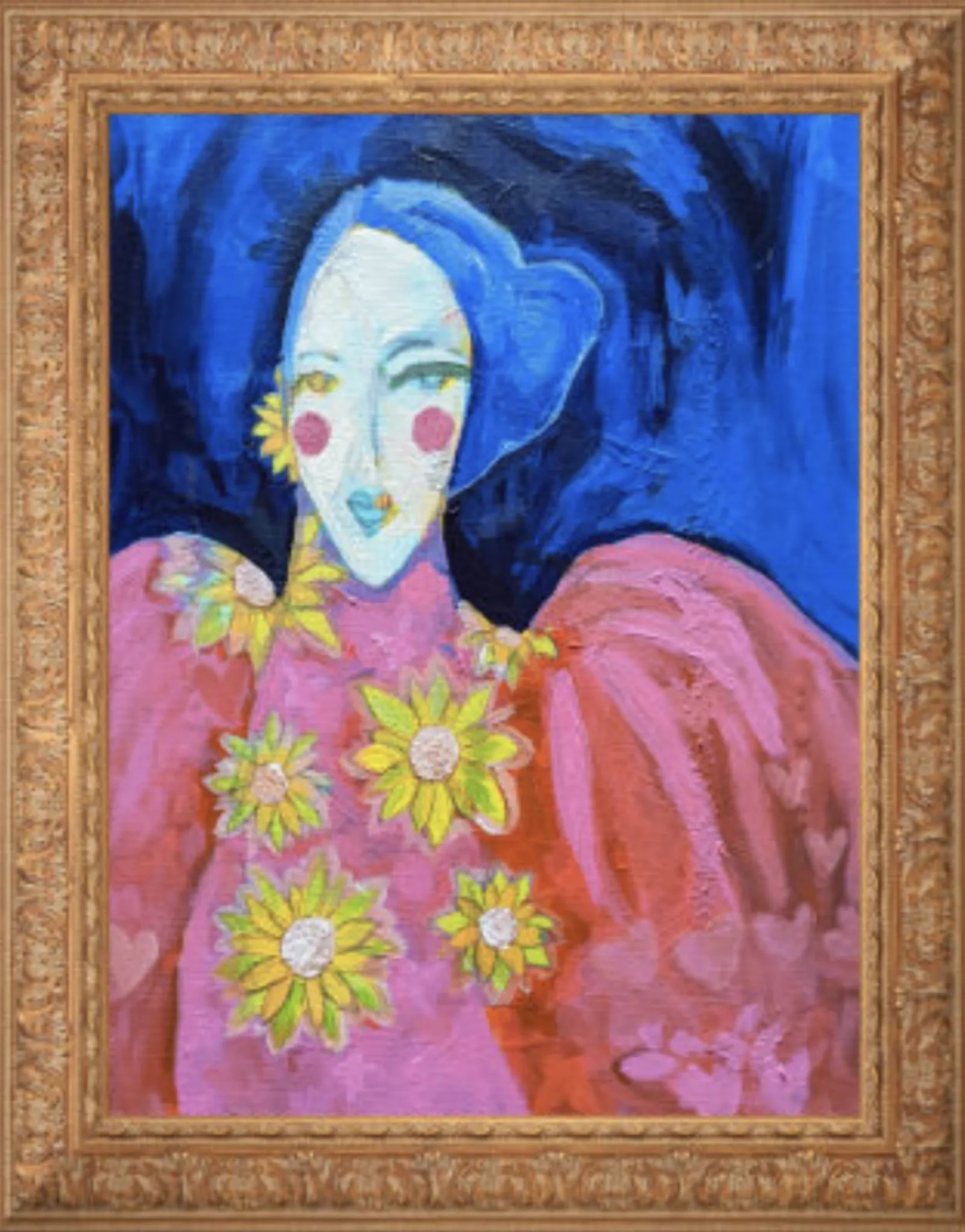 Contemporary Fauvist Abstract Portrait Mixed-Media Painting of a Woman - 12