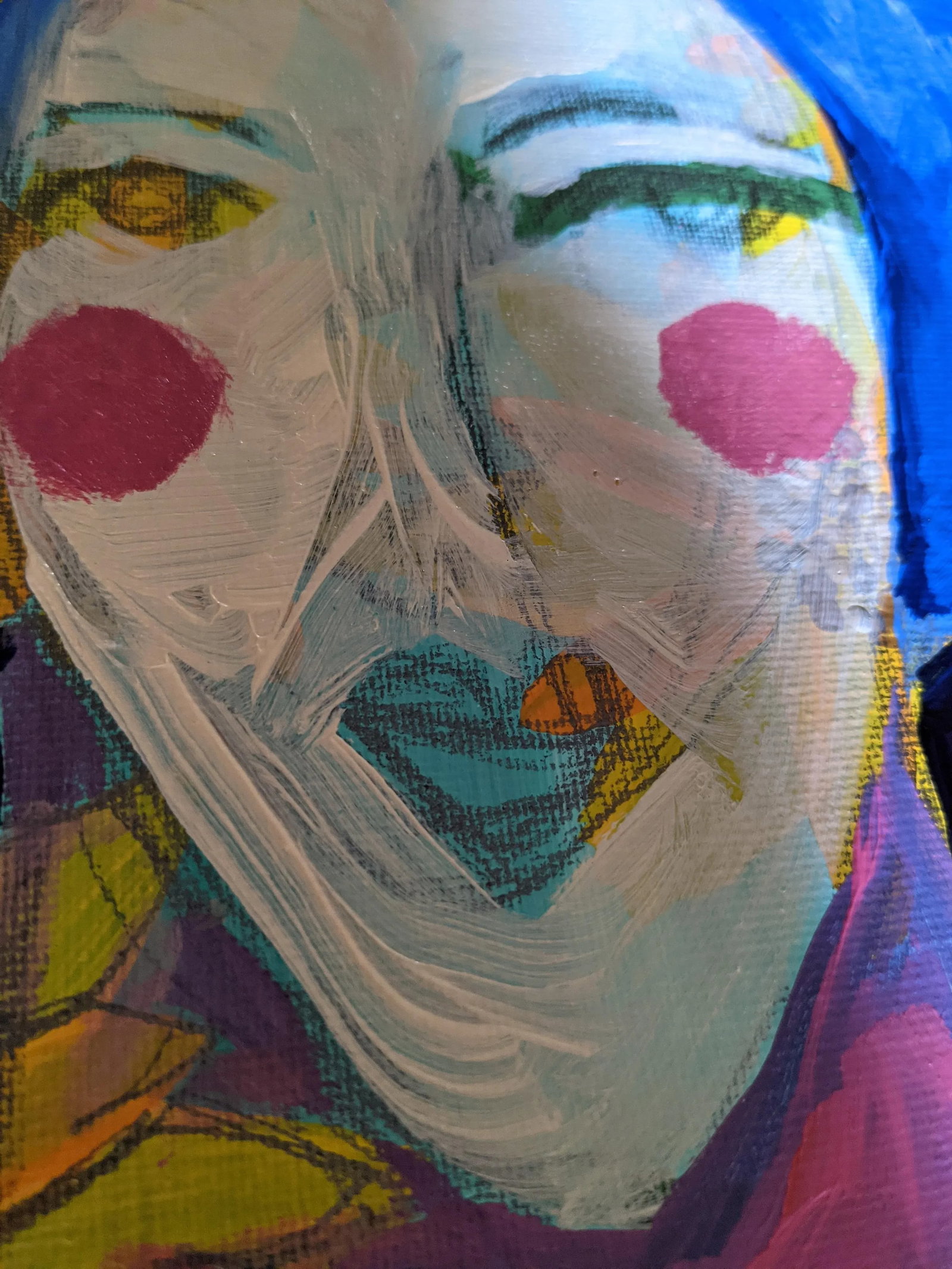 Contemporary Fauvist Abstract Portrait Mixed-Media Painting of a Woman - 6