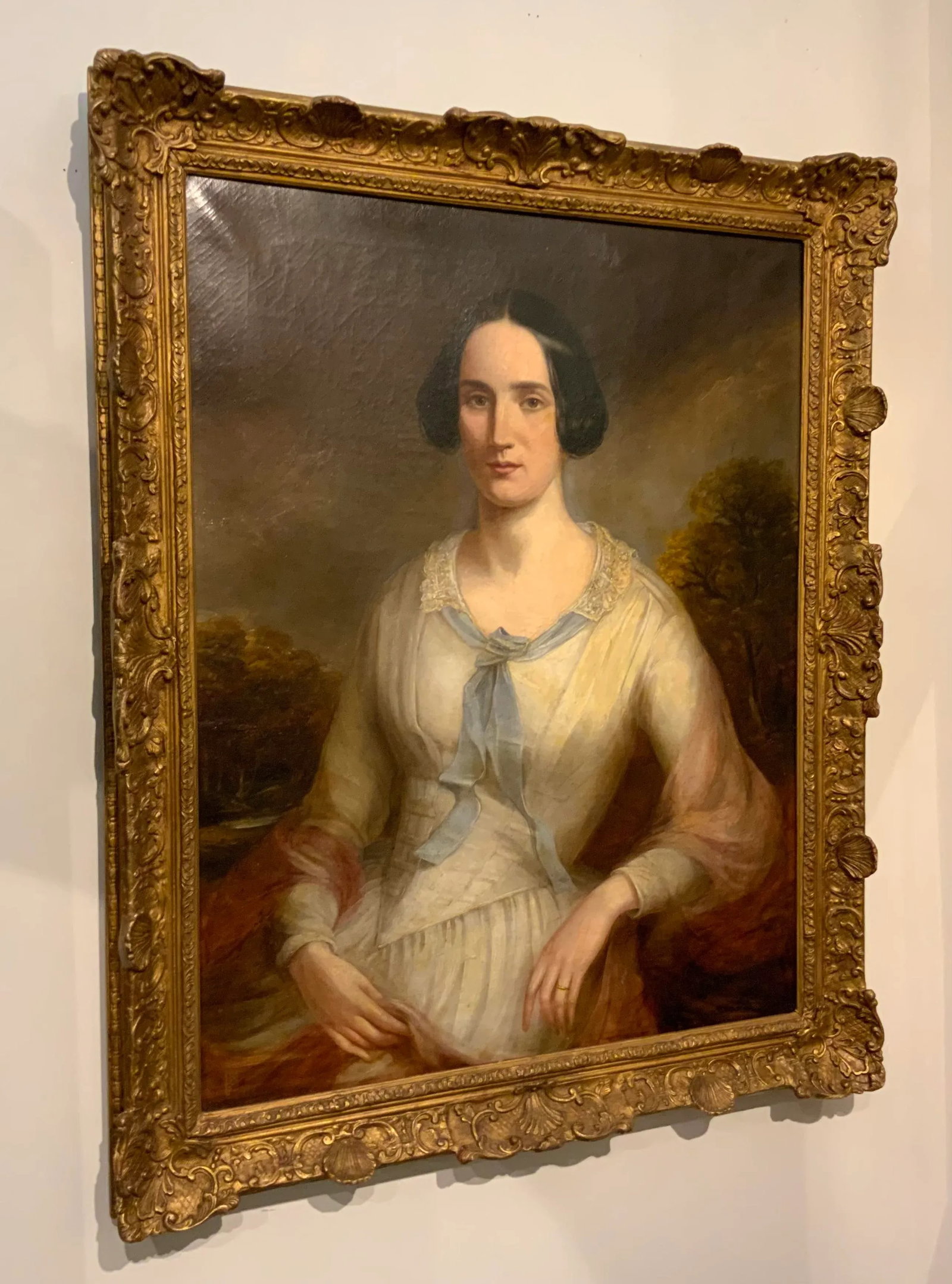 Antique Victorian Portrait of a Woman Oil Painting - 7