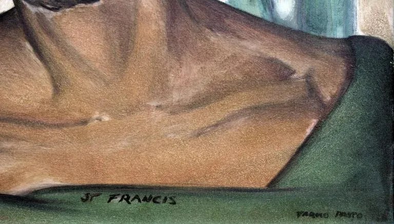 1970s "Portrait of St. Francis" Modernist Oil Painting, Framed - 3