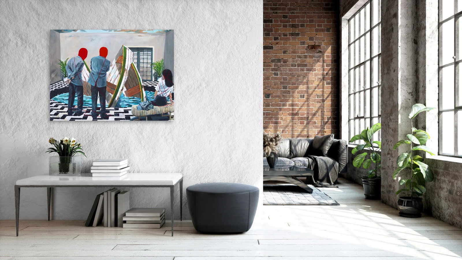 Three Row Boat Original Artwork by Iqi Qoror - 8