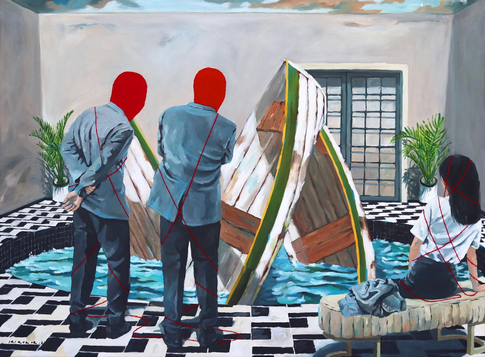Three Row Boat Original Artwork by Iqi Qoror - 9