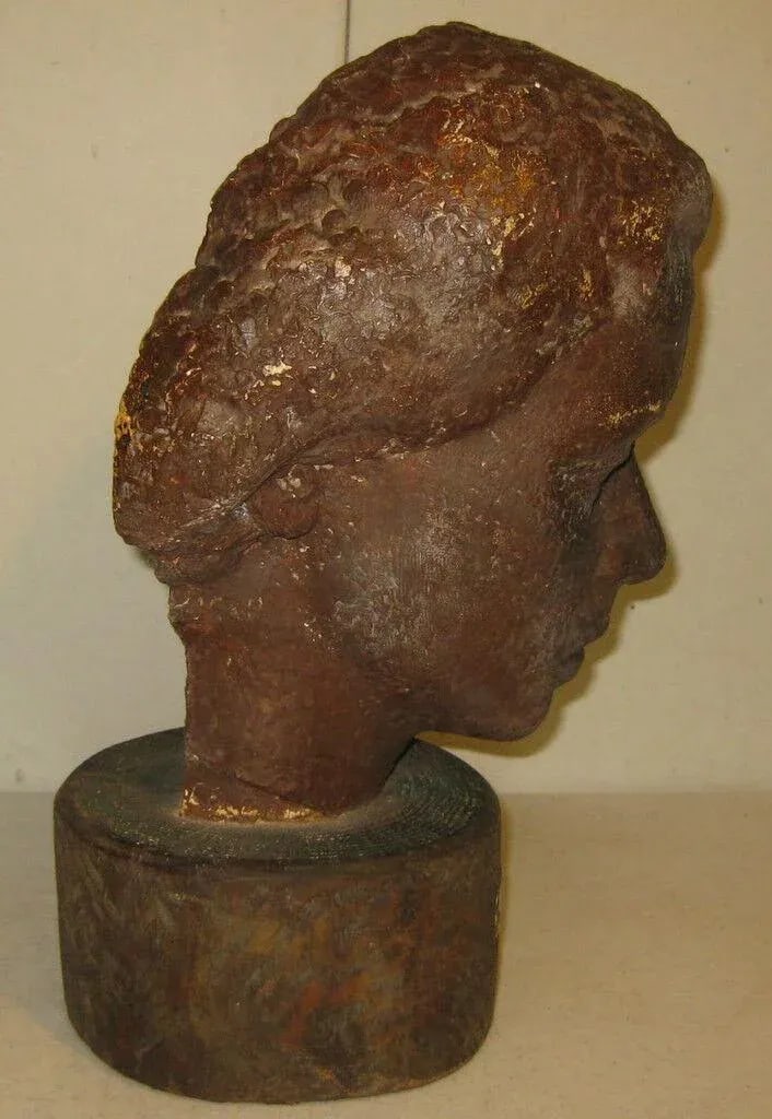 Original 1956 Gaetano Cecere Clay Sculpture Woman Head Bust "Eunice" - 12