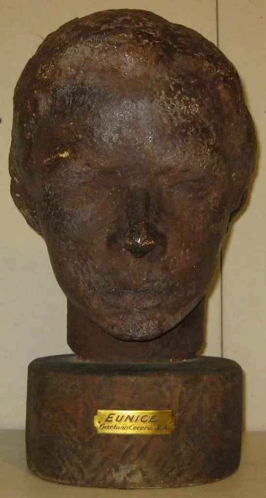 Original 1956 Gaetano Cecere Clay Sculpture Woman Head Bust "Eunice" - 13