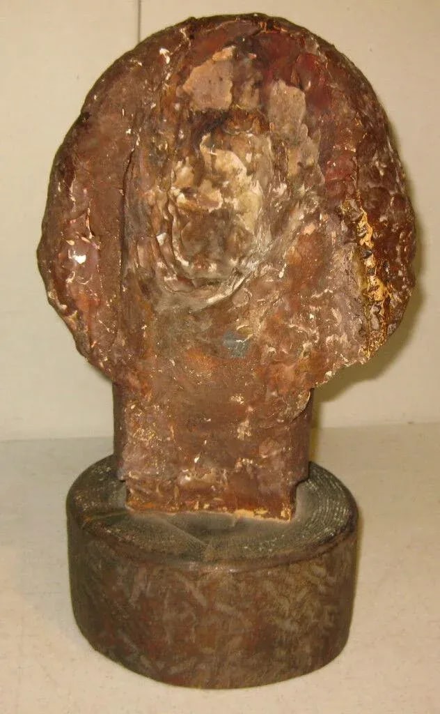 Original 1956 Gaetano Cecere Clay Sculpture Woman Head Bust "Eunice" - 3