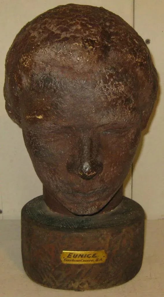 Original 1956 Gaetano Cecere Clay Sculpture Woman Head Bust "Eunice" - 5