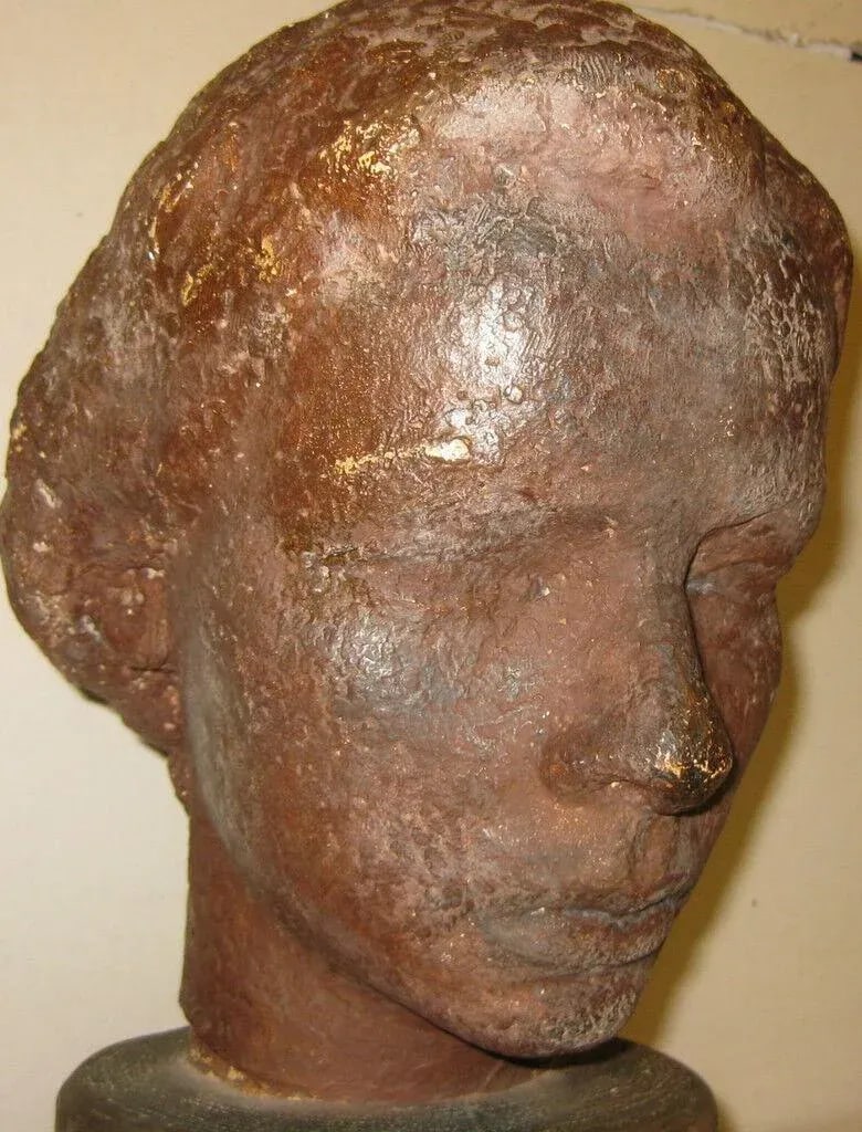 Original 1956 Gaetano Cecere Clay Sculpture Woman Head Bust "Eunice" - 8