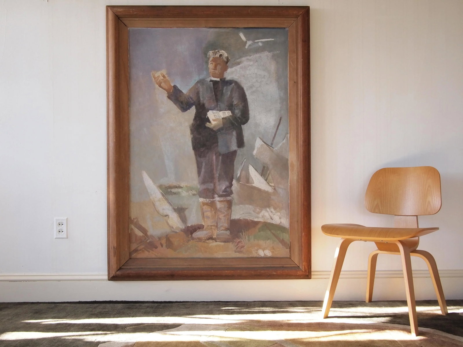 Original 1957 George Matthews Harding Portrait Painting Oil Painting of a Preacher, Framed - 12