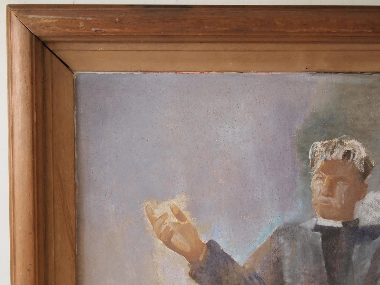 Original 1957 George Matthews Harding Portrait Painting Oil Painting of a Preacher, Framed - 2