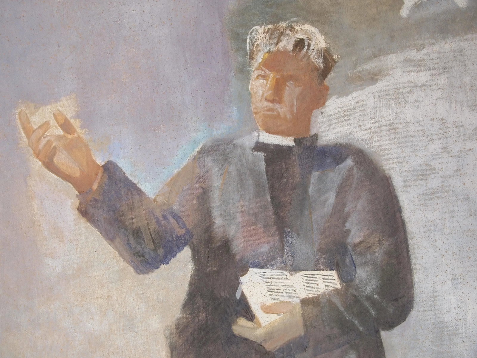 Original 1957 George Matthews Harding Portrait Painting Oil Painting of a Preacher, Framed - 6