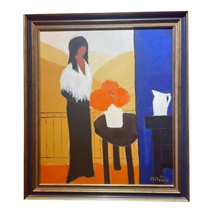 Original Maurice Potier Oil on Canvas | Signed French Contemporary Portrait Painting, Circa 1991 (1 of 12)