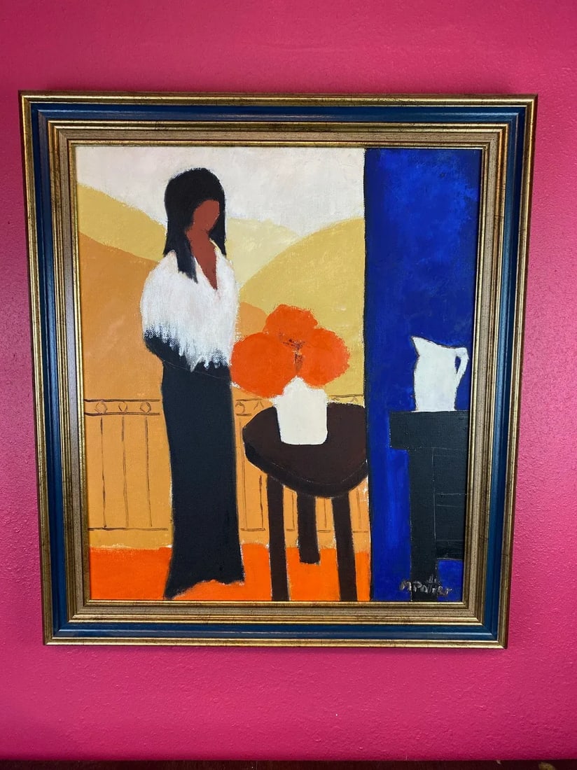 Original Maurice Potier Oil on Canvas | Signed French Contemporary Portrait Painting, Circa 1991 - 3