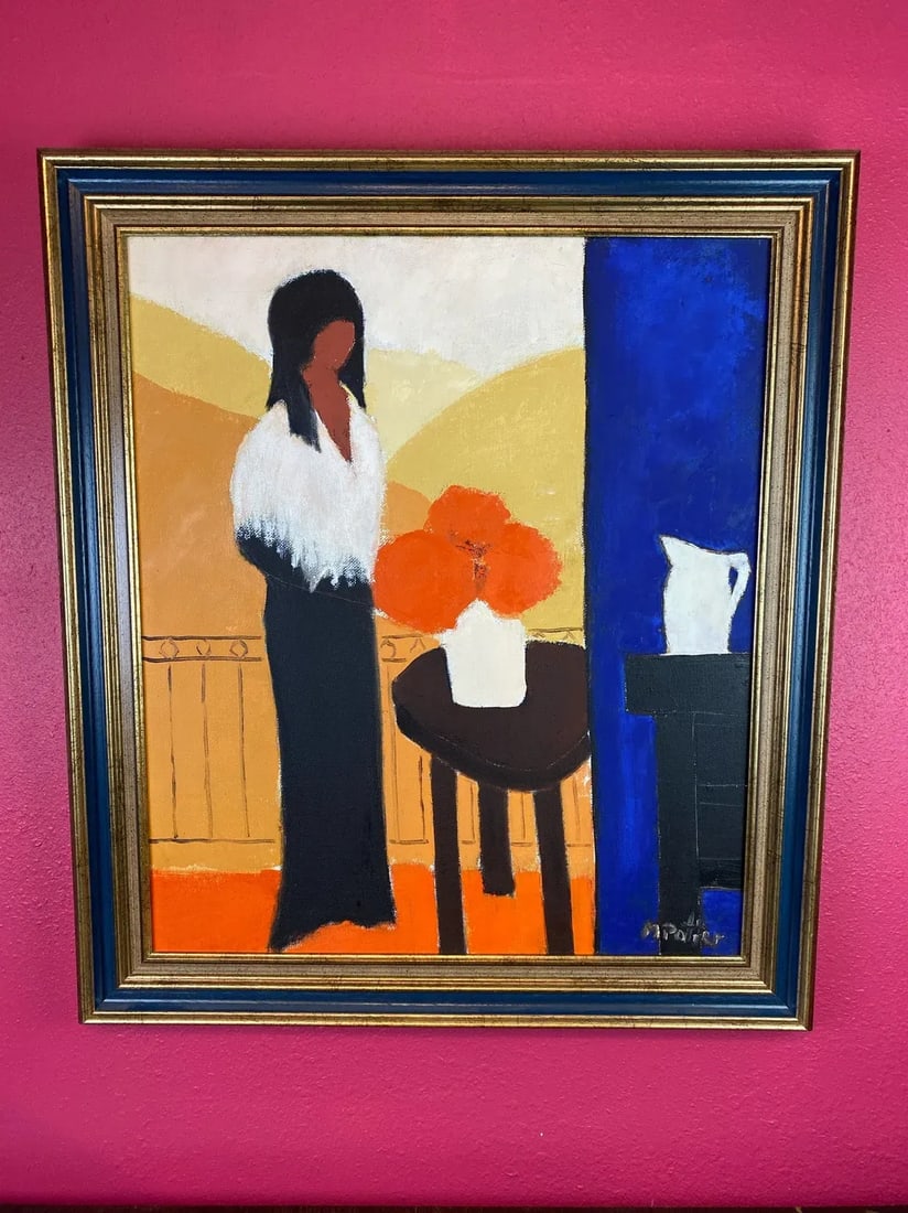 Original Maurice Potier Oil on Canvas | Signed French Contemporary Portrait Painting, Circa 1991 - 6