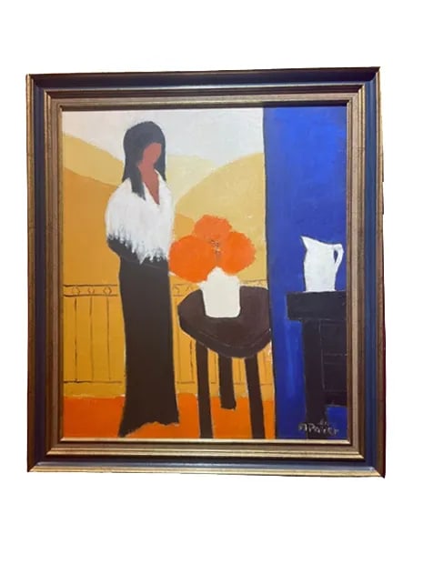 Original Maurice Potier Oil on Canvas | Signed French Contemporary Portrait Painting, Circa 1991 - 7