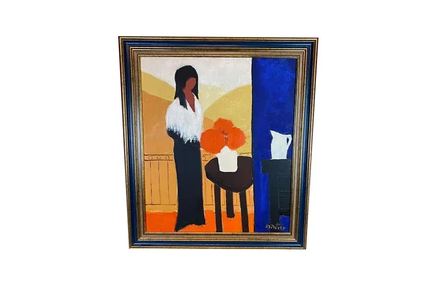 Original Maurice Potier Oil on Canvas | Signed French Contemporary Portrait Painting, Circa 1991 - 8