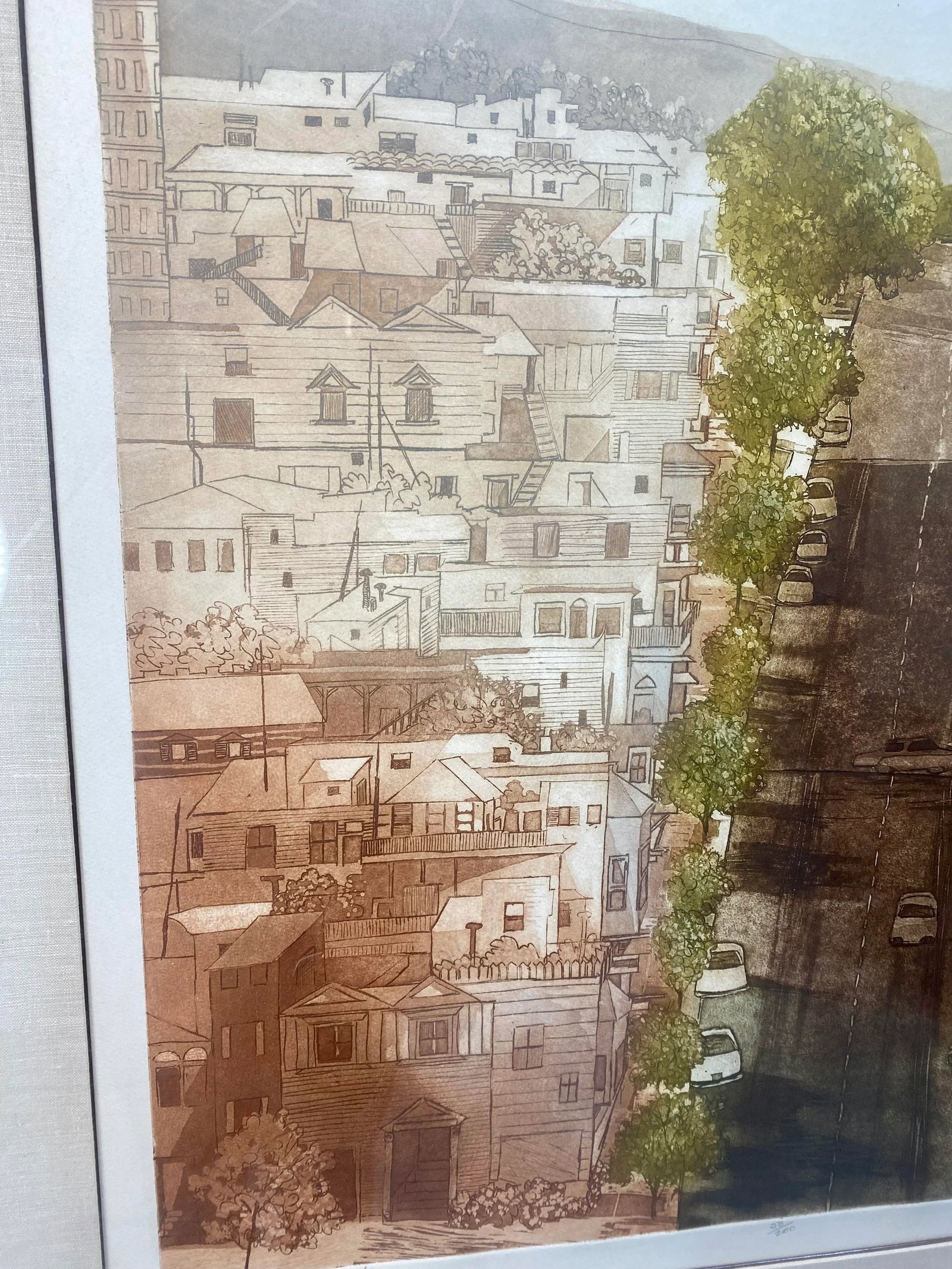 1990s San Francisco- Up Signed Rusta Groewe Numbered Serigraph Watercolor Print - 5