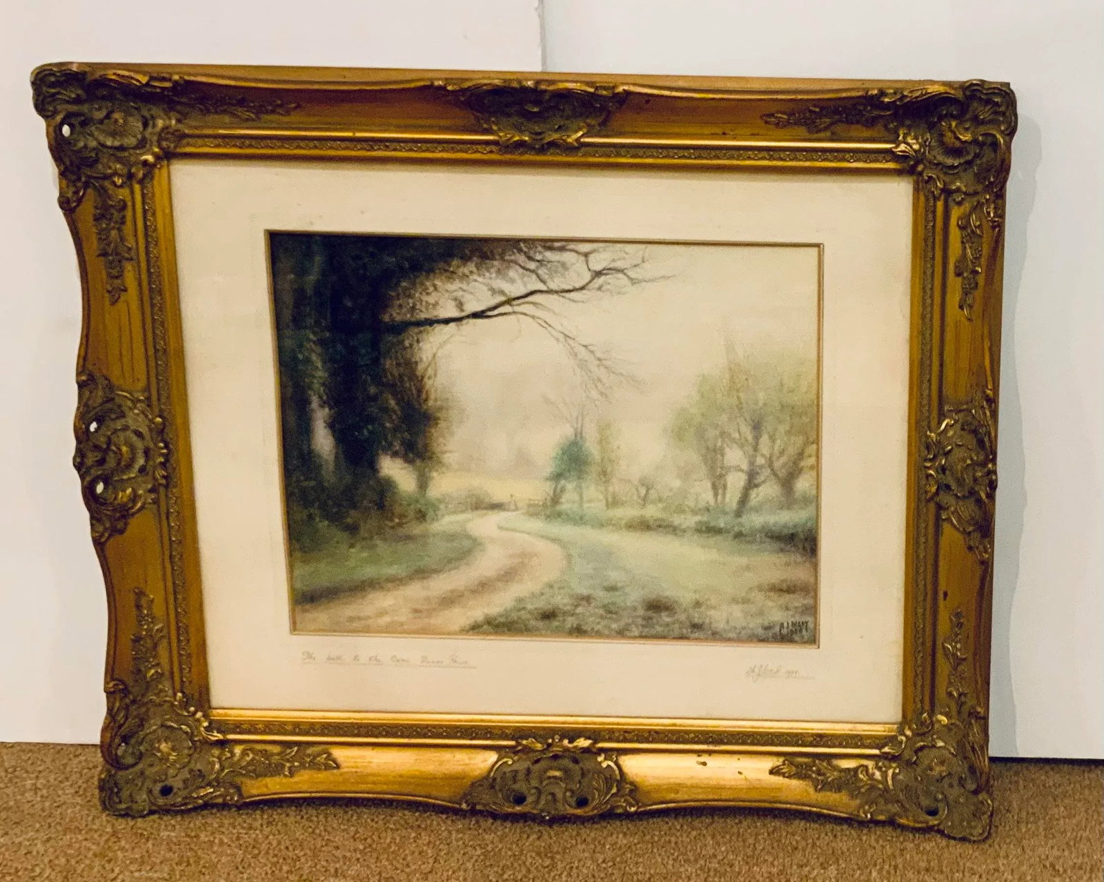 The Path a.j. West Signed Watercolor Painting - 6