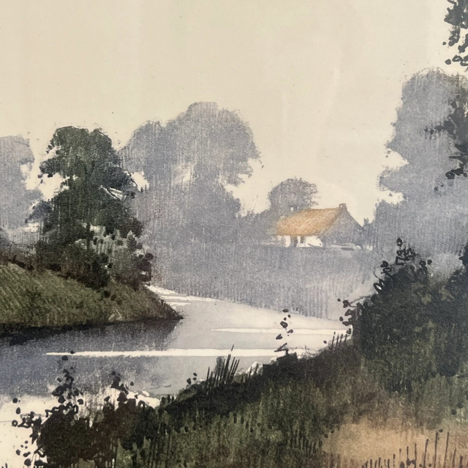 Vintage Impressionist Landscape Print Signed and Numbered 40/150 by Roger Hebbelinck (Belgium), Fram - 3