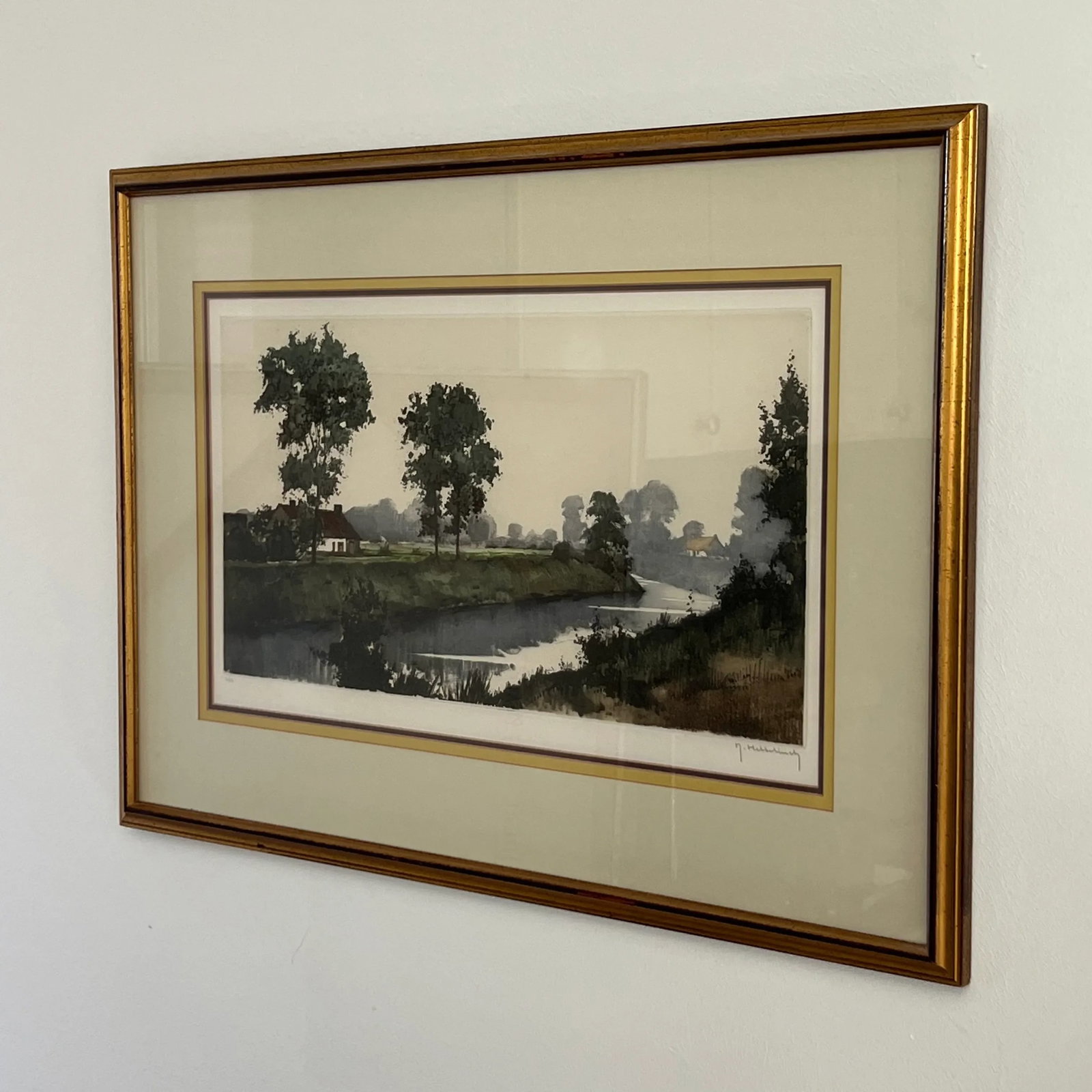 Vintage Impressionist Landscape Print Signed and Numbered 40/150 by Roger Hebbelinck (Belgium), Fram - 5