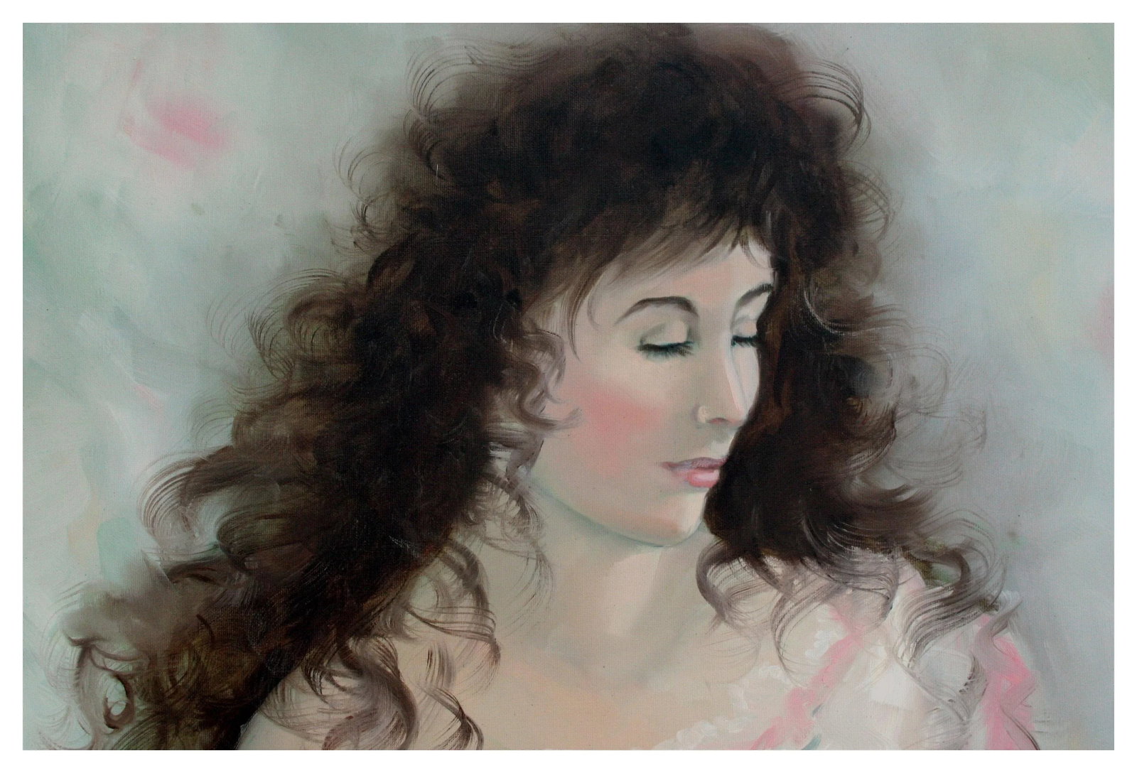 1990s Impressionist Style Portrait Painting of a Woman, Framed - 2