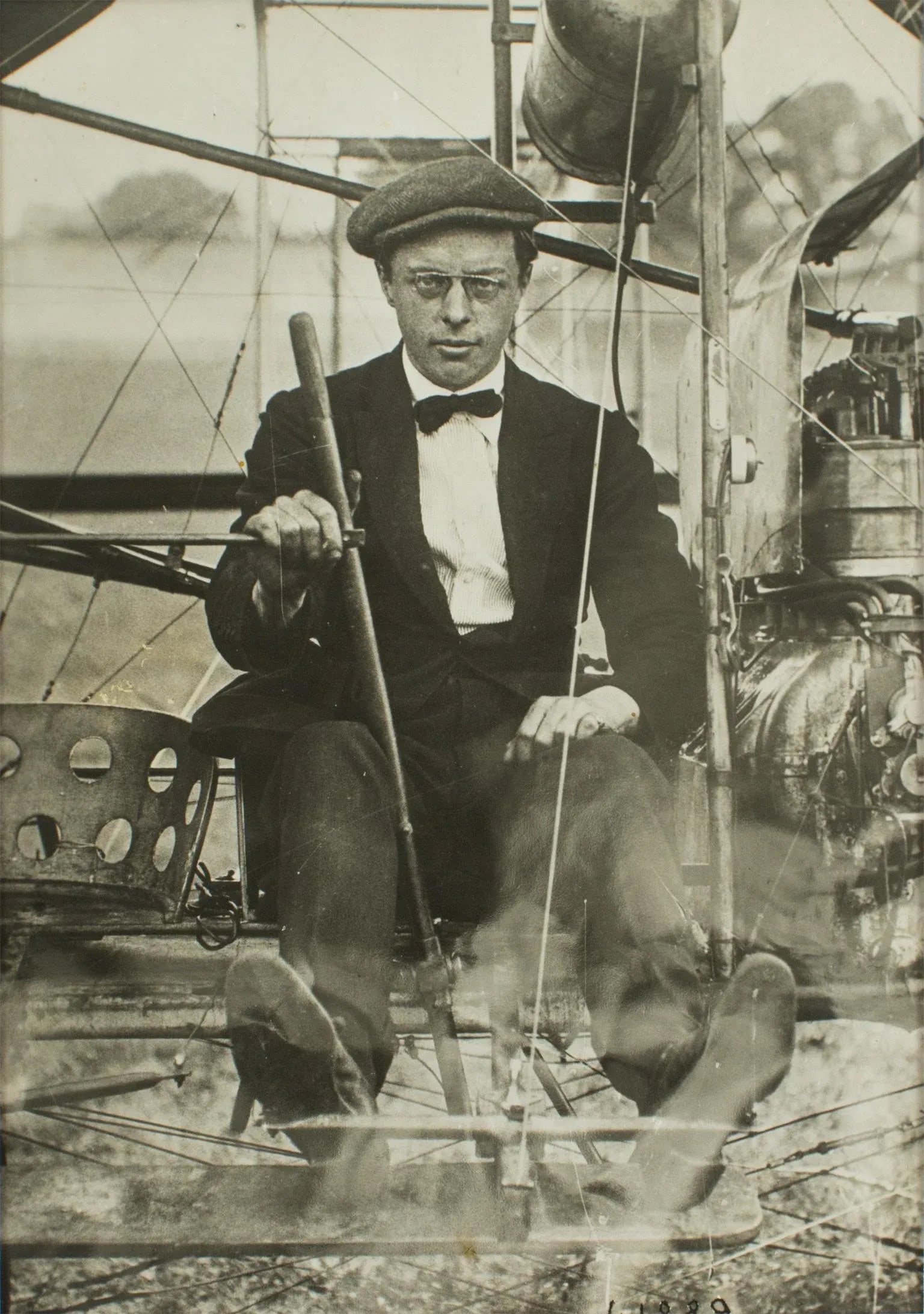 British Aeronaut EWC Perry circa 1910 - Silver Gelatin B & W Photograph by ROL - 5
