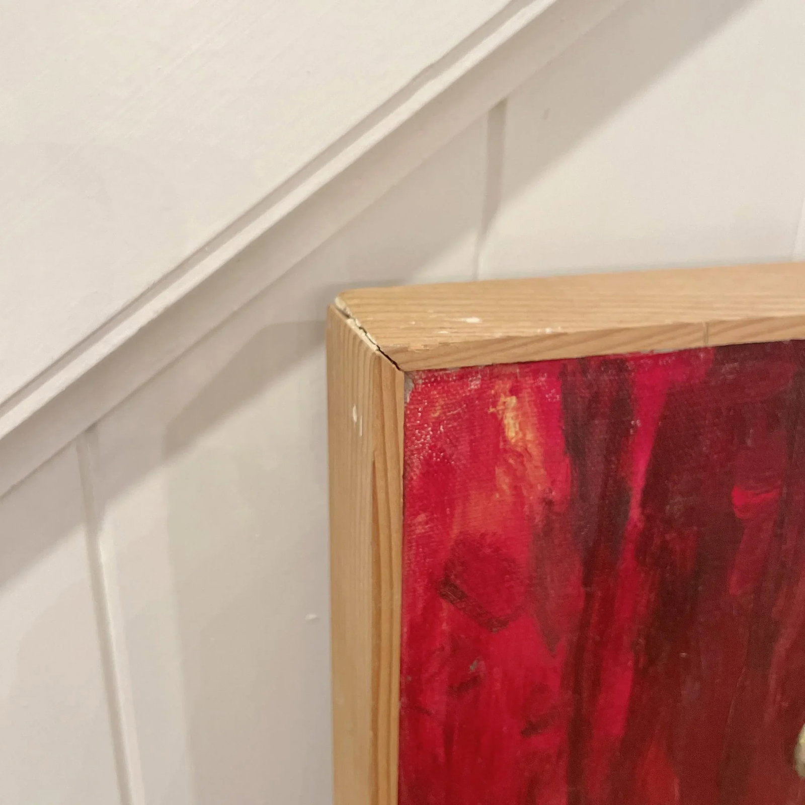 Impressionist Figurative Original Portrait Painting of a "Woman in Red" Midcentury - 8
