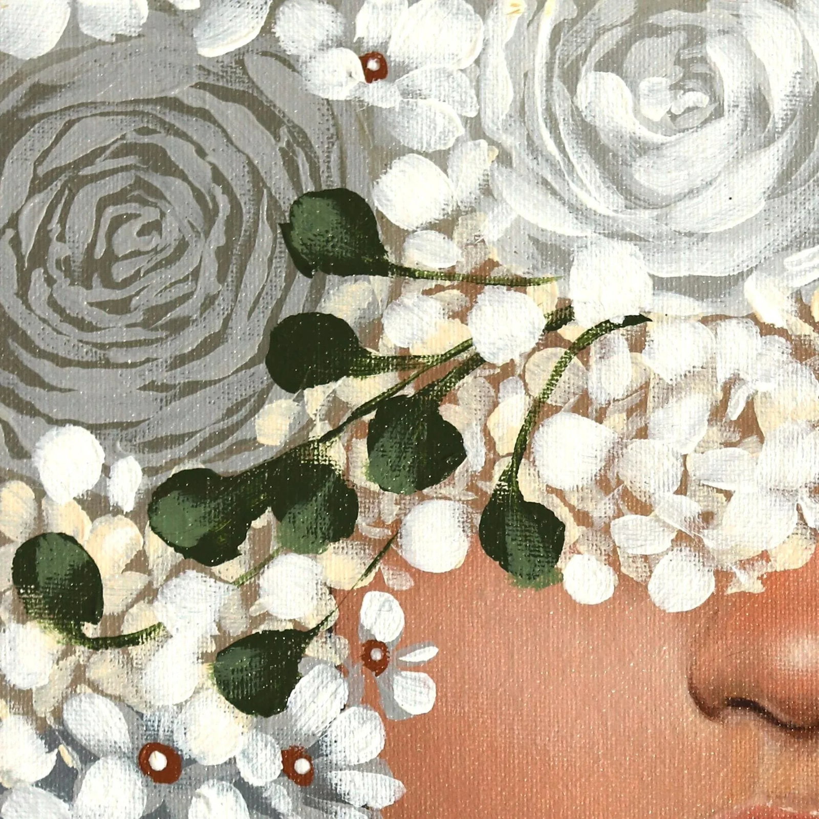 White I Original Artwork by Sally K - 2