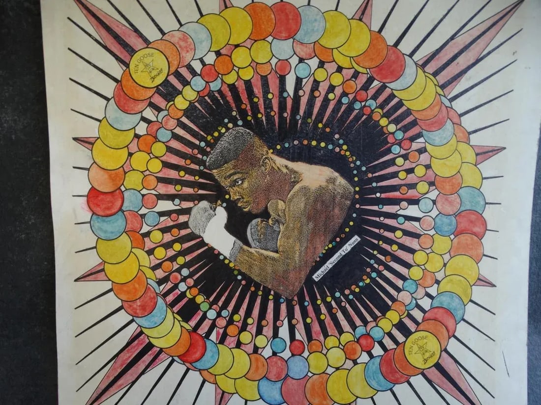 Original Modern Portrait Collage for Ten Goose Boxing Gym Featuring Michael Nunn, Circa 1990 - 4