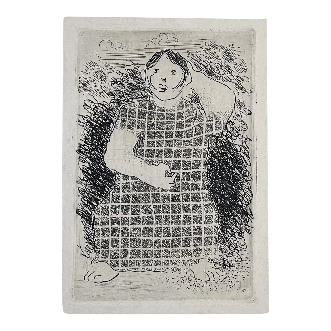 Original 1938 Robert Mallory 'Aeated Indian Girl' Expressionist Portrait Etching: Original robert mallory (1917-1997) 'seated indian girl' etching this is just a great original piece. I was familiar with mallory when I bought this and the other print I am offering by him, but