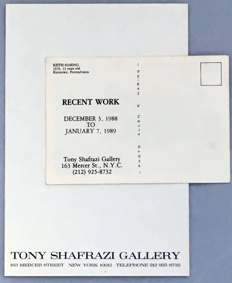 1980s Keith Haring at Tony Shafrazi Gallery Exhibition Cards - Set of 3 - 7