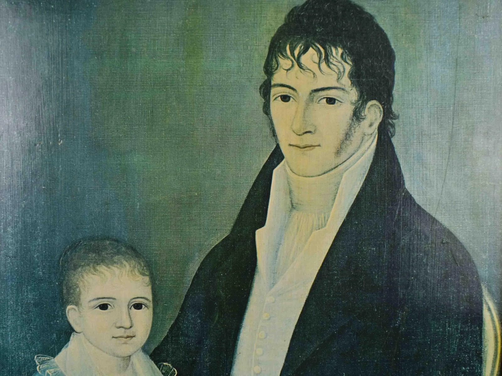 Mid 20th Century Early American Benjamin Franklin Yoe and Son by Joshua Johnson Print - 2