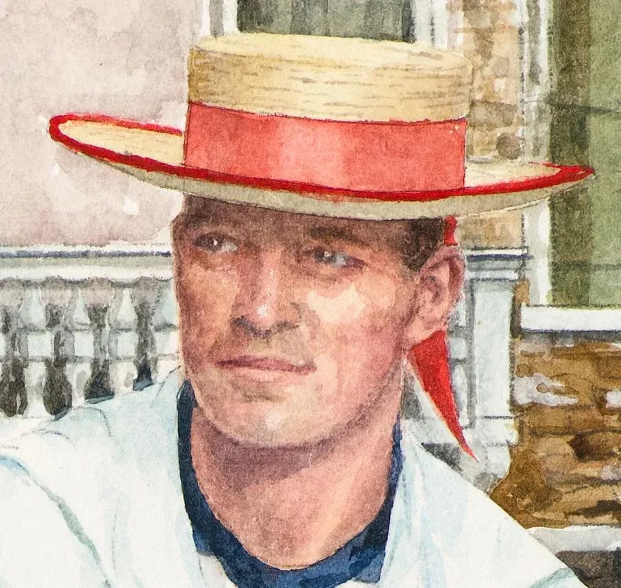 The Gondoliers, Venice, Watercolor Painting - 3