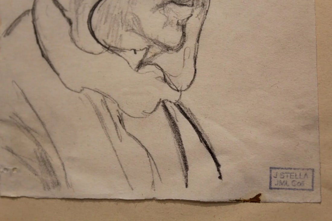 Original Joseph Stella Drawing (20th Century Modern Pencil Portrait Pencil) - 4