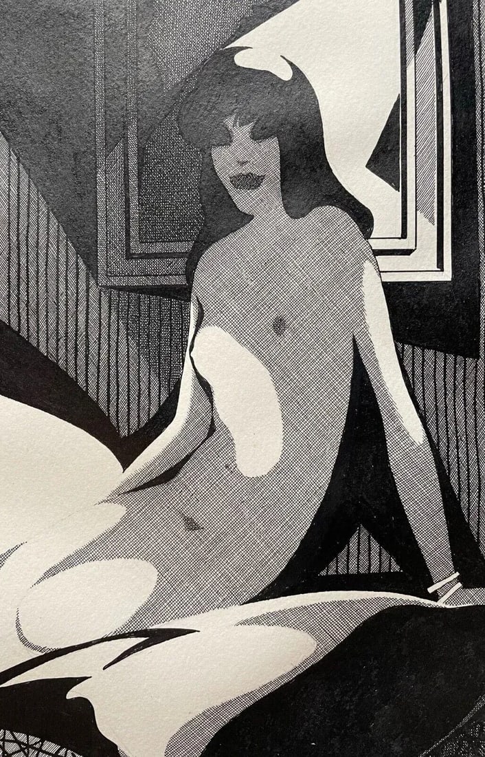 Sigismunds Vidbergs 'Nude' Art Deco Portrait Pen & Ink Drawing - Latvian Artist - 8