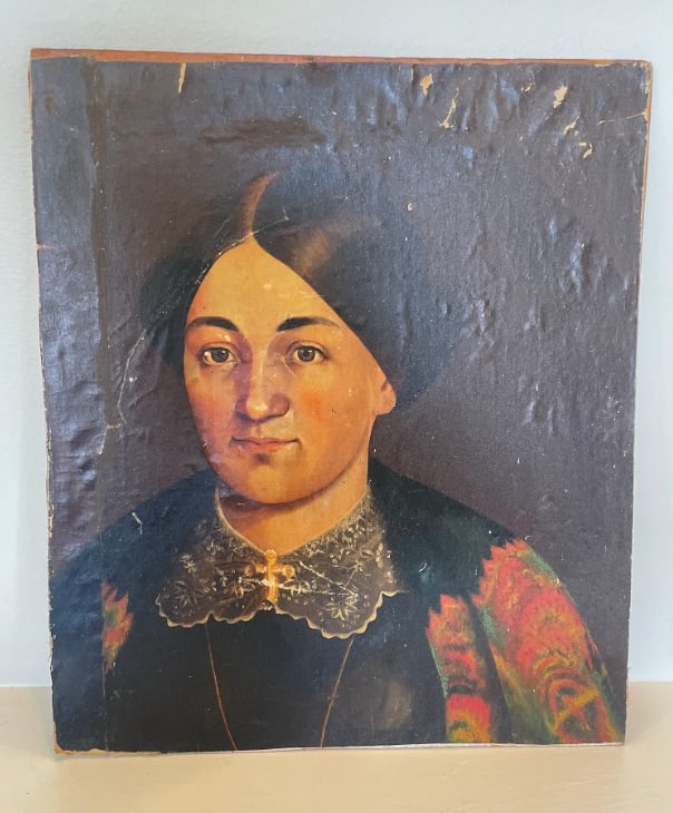 Late 19th Century Original Oil Portrait Painting of a Victorian Woman - 13