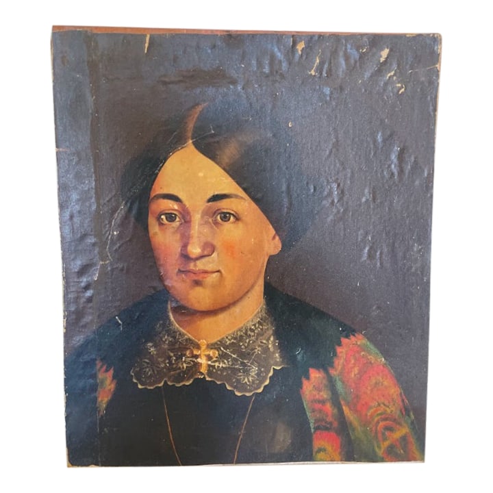 Late 19th Century Original Oil Portrait Painting of a Victorian Woman: Beautiful antique original oil portrait. The painting has been mounted on board. It definitely will need to be restored. Condition: Alterations: Original Condition Unaltered Imperfections: Needs
