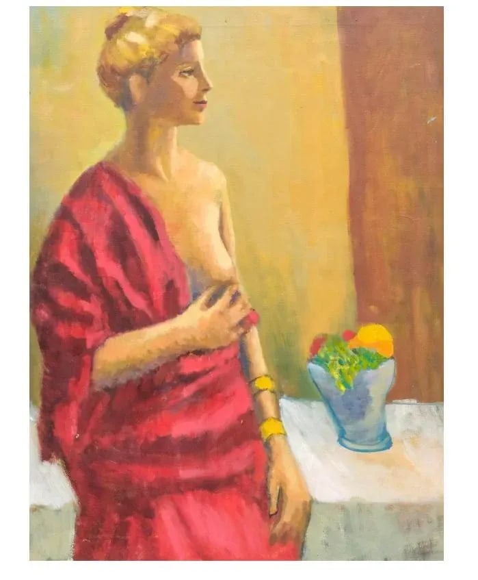 Alvena Seckar 20th Century Nude Portrait Painting of a Woman - 6