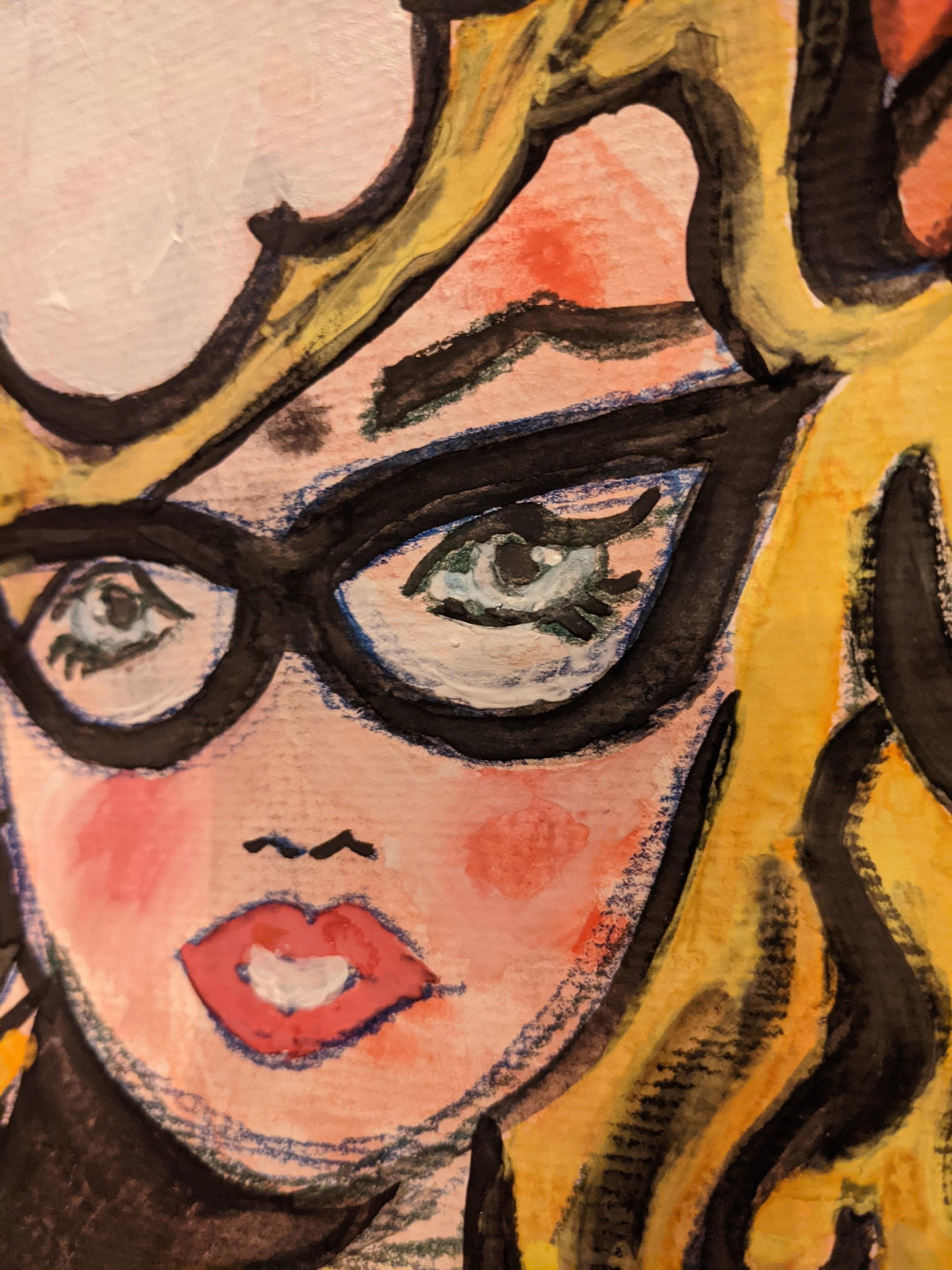 Contemporary Pop Art Style Mixed-Media Portrait Painting - 6