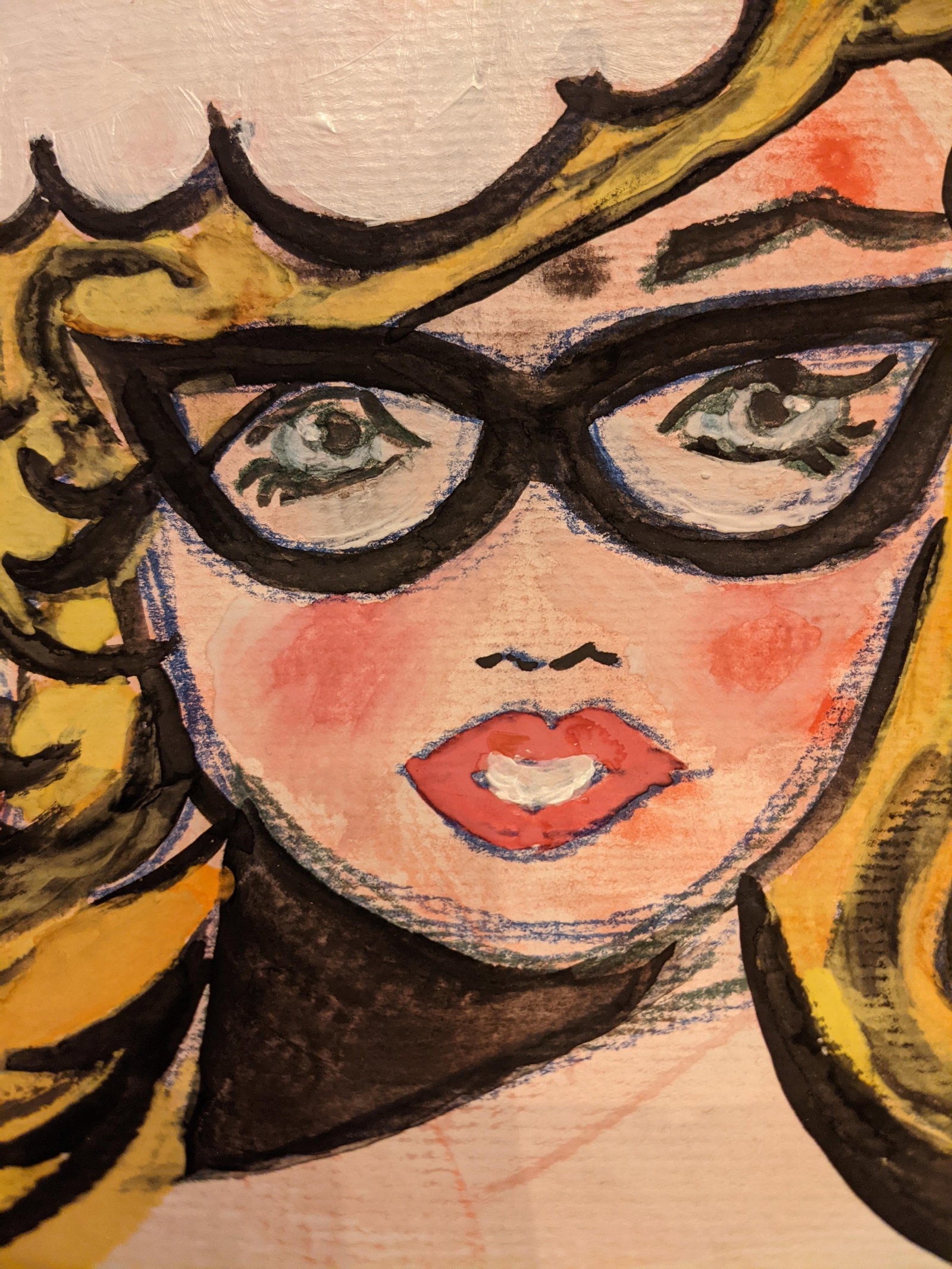 Contemporary Pop Art Style Mixed-Media Portrait Painting - 7
