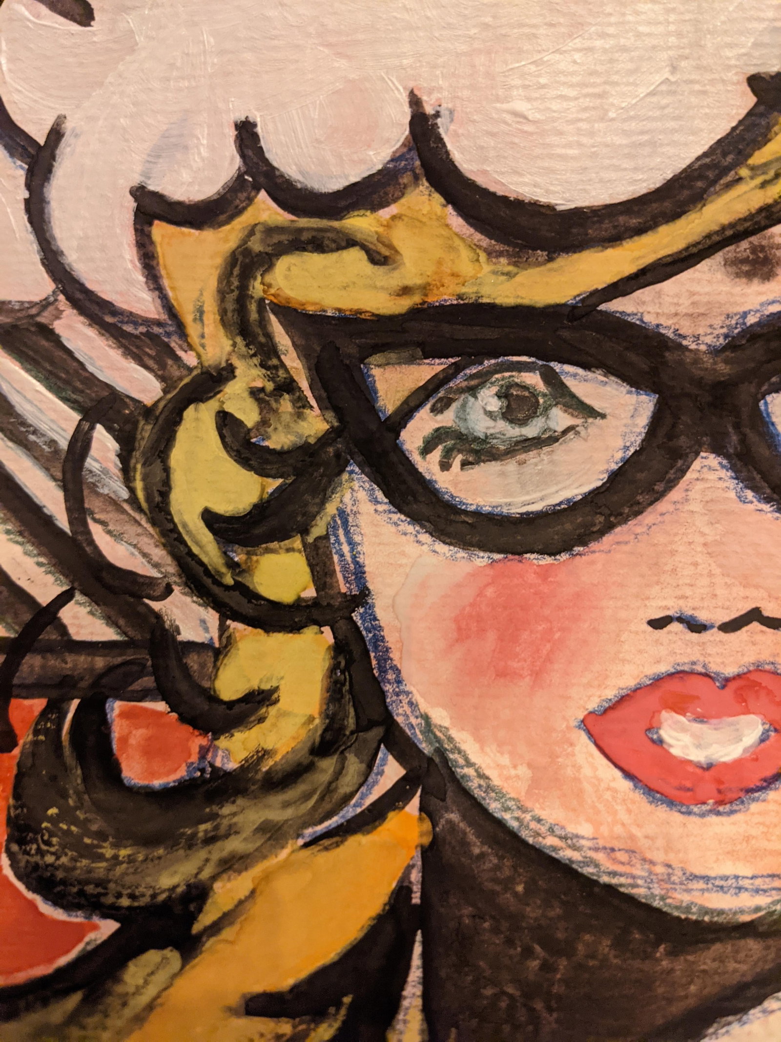 Contemporary Pop Art Style Mixed-Media Portrait Painting - 8