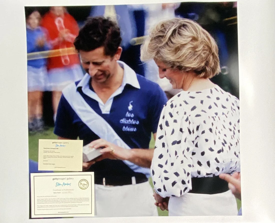Polo Prince and Princess Diana by Slim Aarons 30x30 C-Print - 3