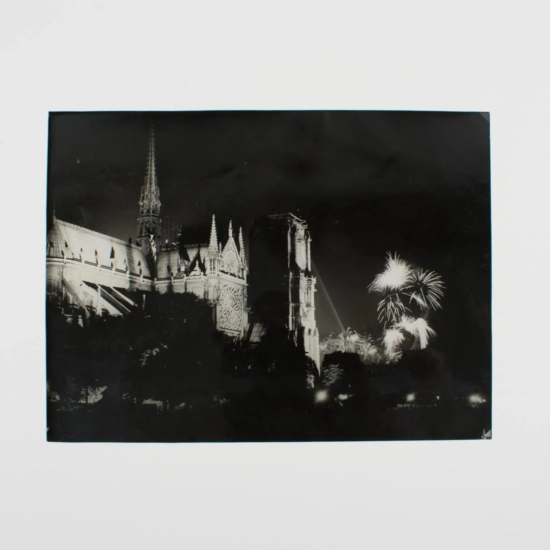 14th of July at Notre Dame de Paris Silver Gelatin Black and White Photography - 2