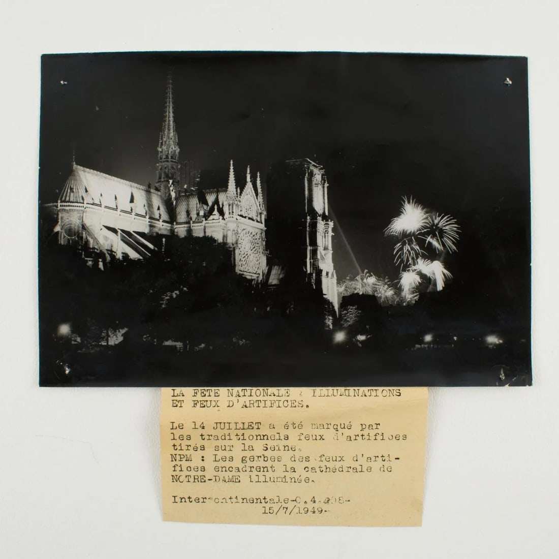 14th of July at Notre Dame de Paris Silver Gelatin Black and White Photography - 3