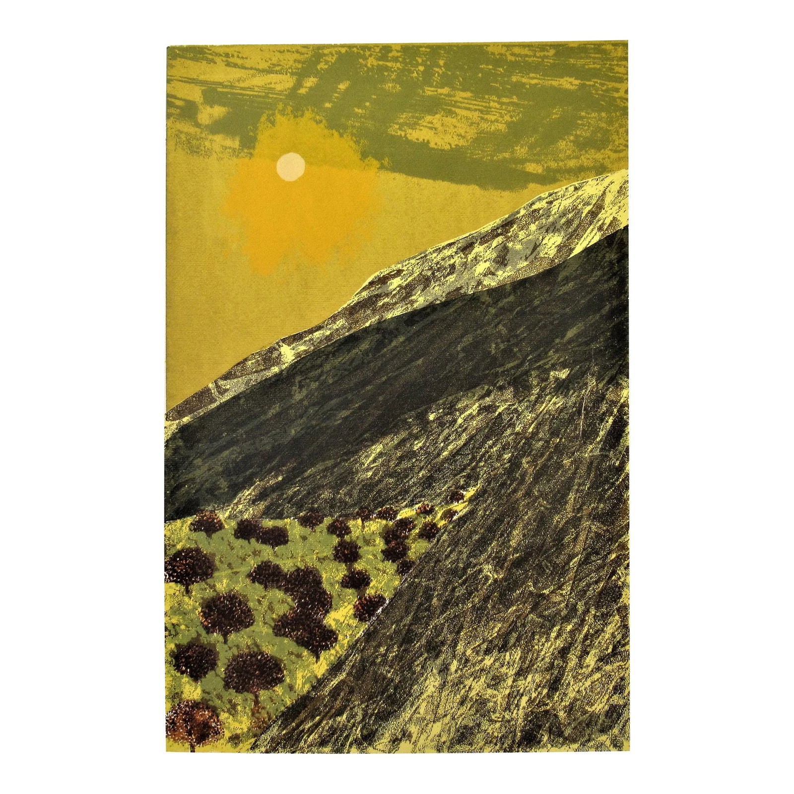Howard Bradford, Untitled #1, 1978: This artwork "untitled #1" 1978 is an original color serigraph on Wove paper by Canadian/American artist Howard Bradford, 1919-2008. It is hand signed, dated and inscribed A.P. (Artist Proof) in penci