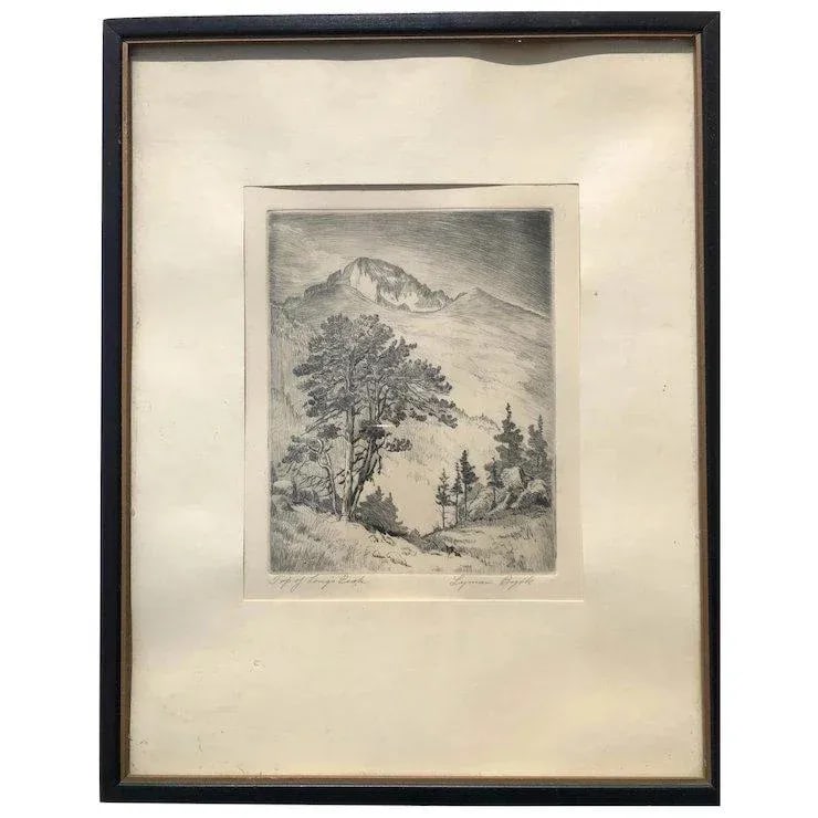 Lyman Byxbe Original Etching Longs Peak - 5
