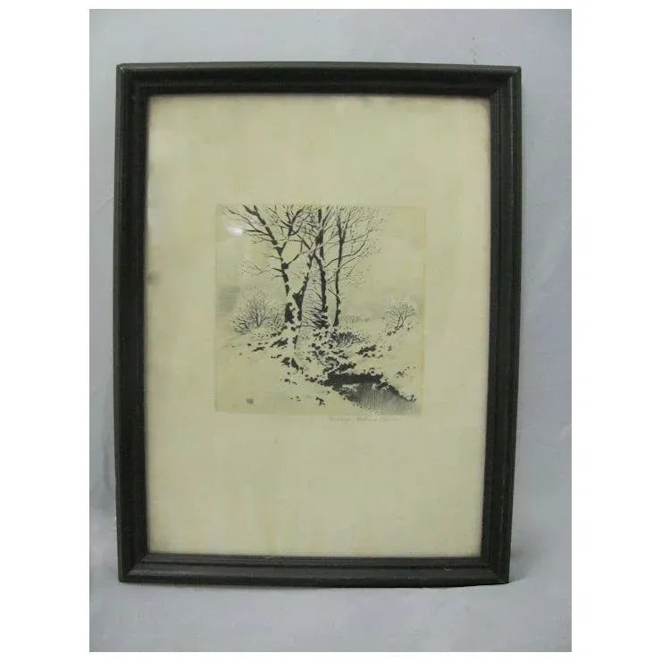 Signed George Elbert Burr Etching - 2