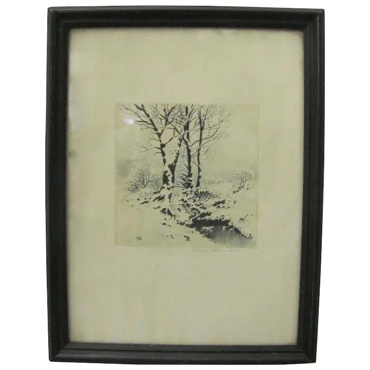 Signed George Elbert Burr Etching - 5