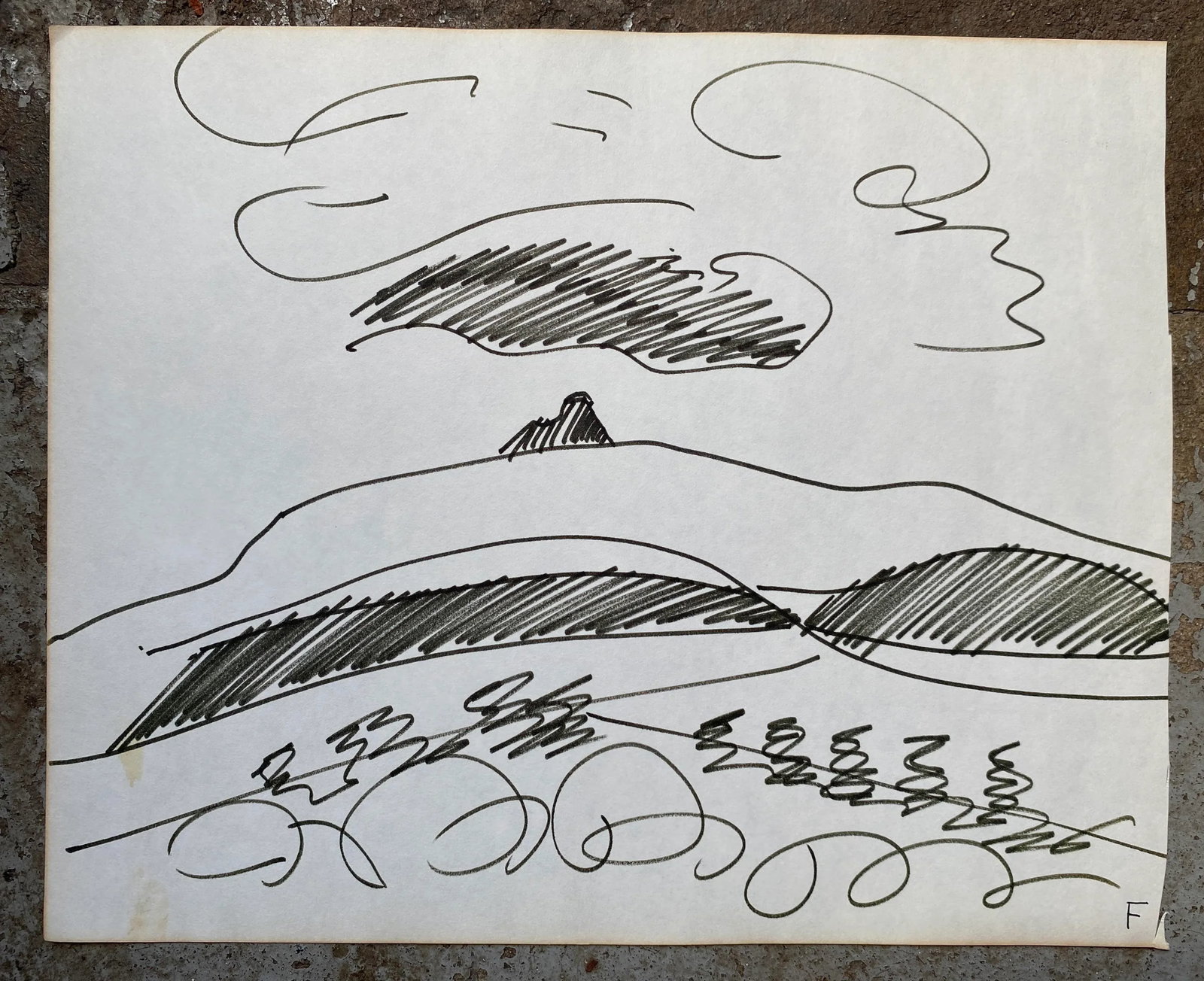 1960s Ferrisburg Vermont Frank Wallace Drawing - 2