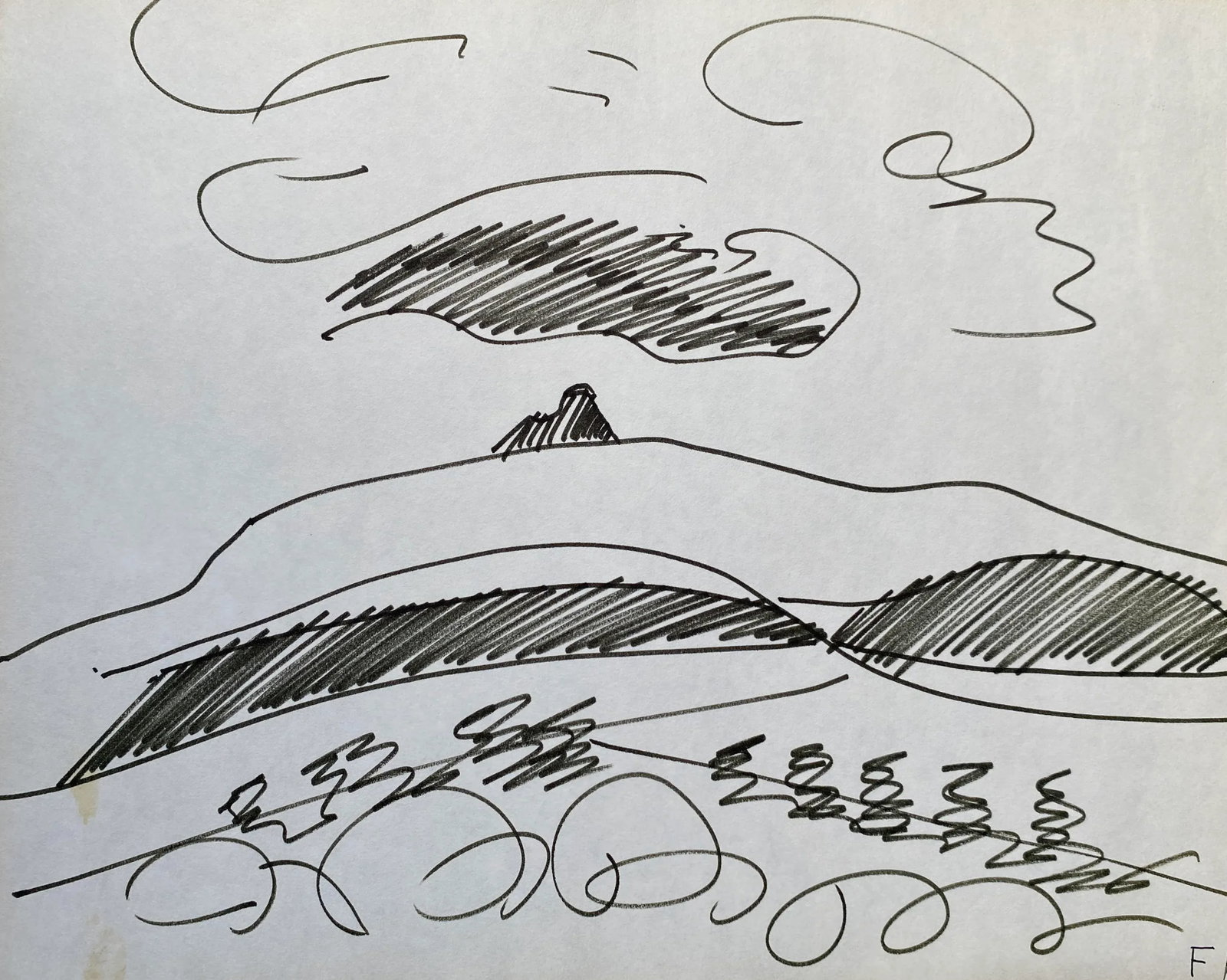1960s Ferrisburg Vermont Frank Wallace Drawing - 3